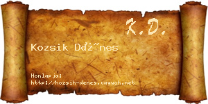 Kozsik Dénes névjegykártya